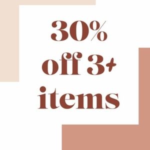 30% discount on bundles of 3 or more